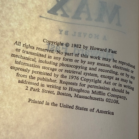 MAX by Howard Fast - Picture 5 of 6